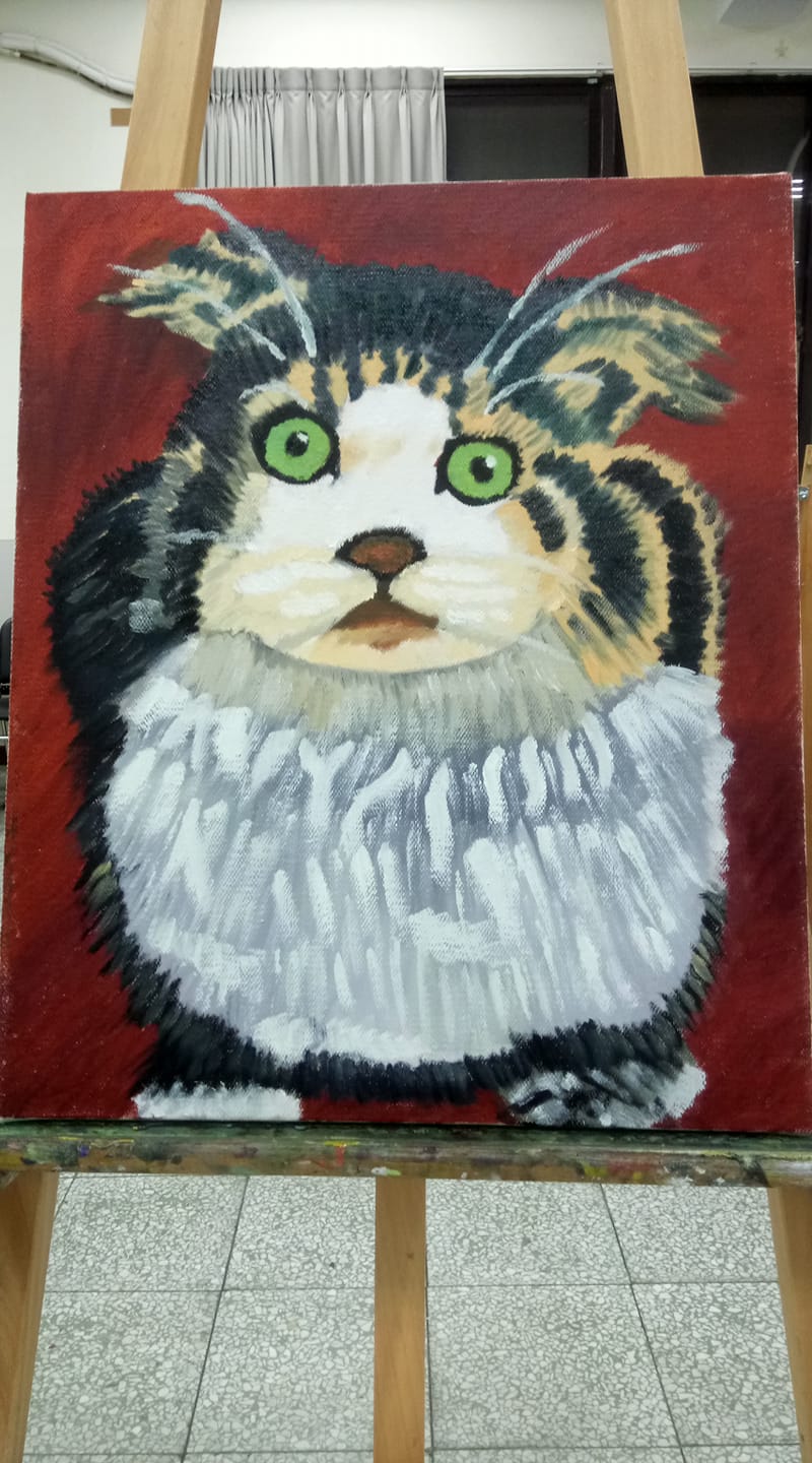 曾瑋玲博士的畫作 A cat or an owl?